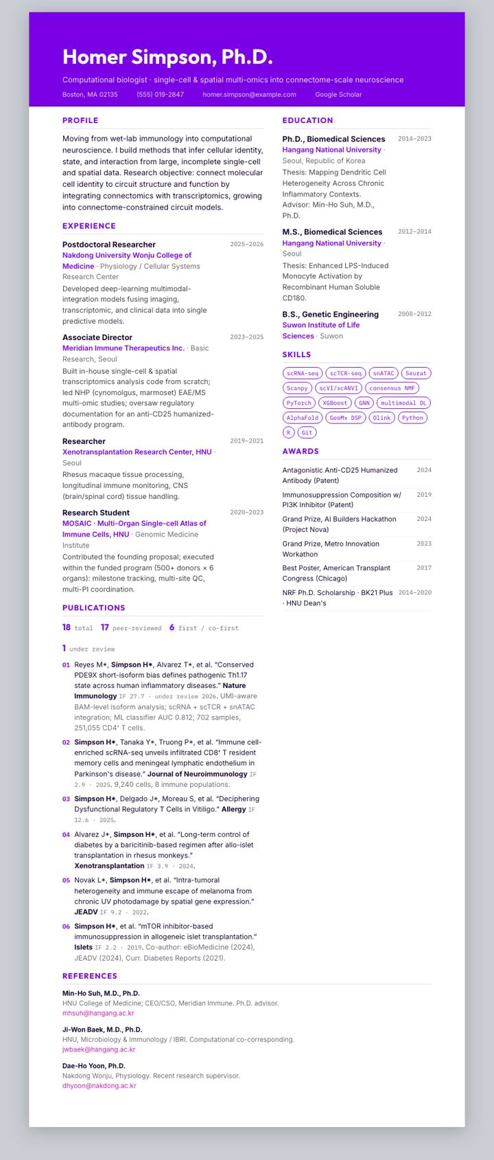 Sanofi CV template preview
