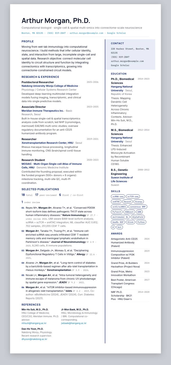 Novo Nordisk CV template preview