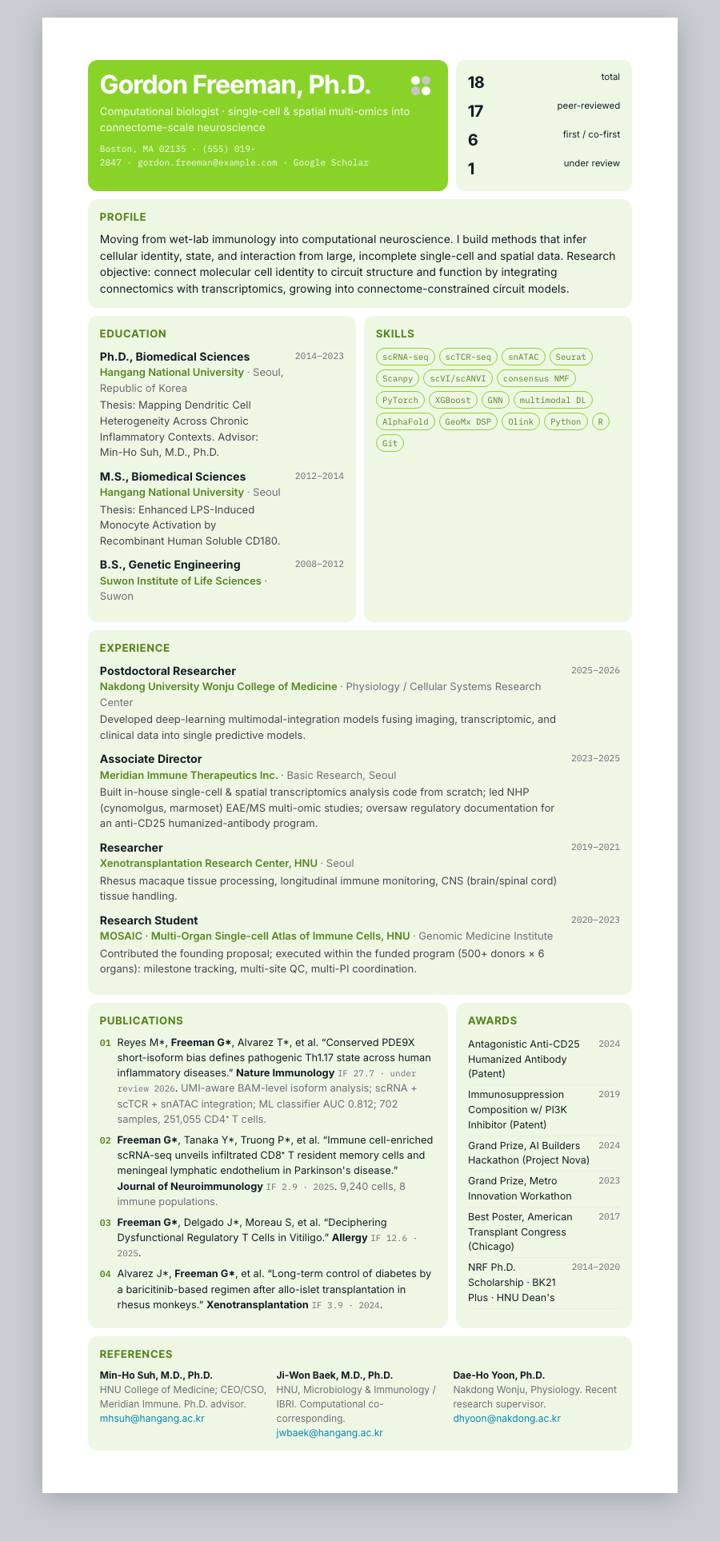 Bayer CV template preview