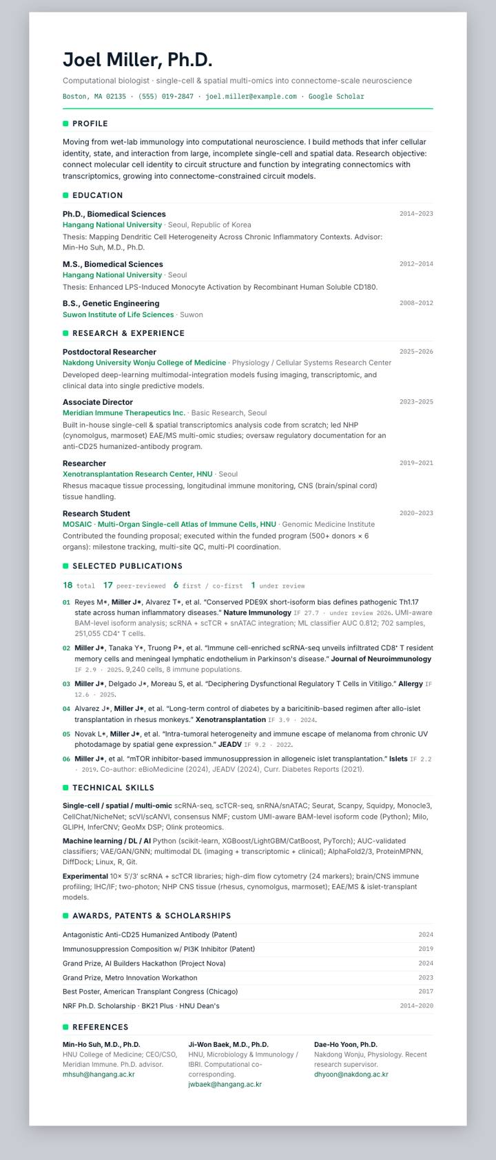 Boehringer Ingelheim CV template preview