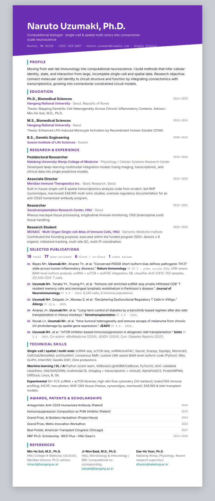 Vertex CV template preview