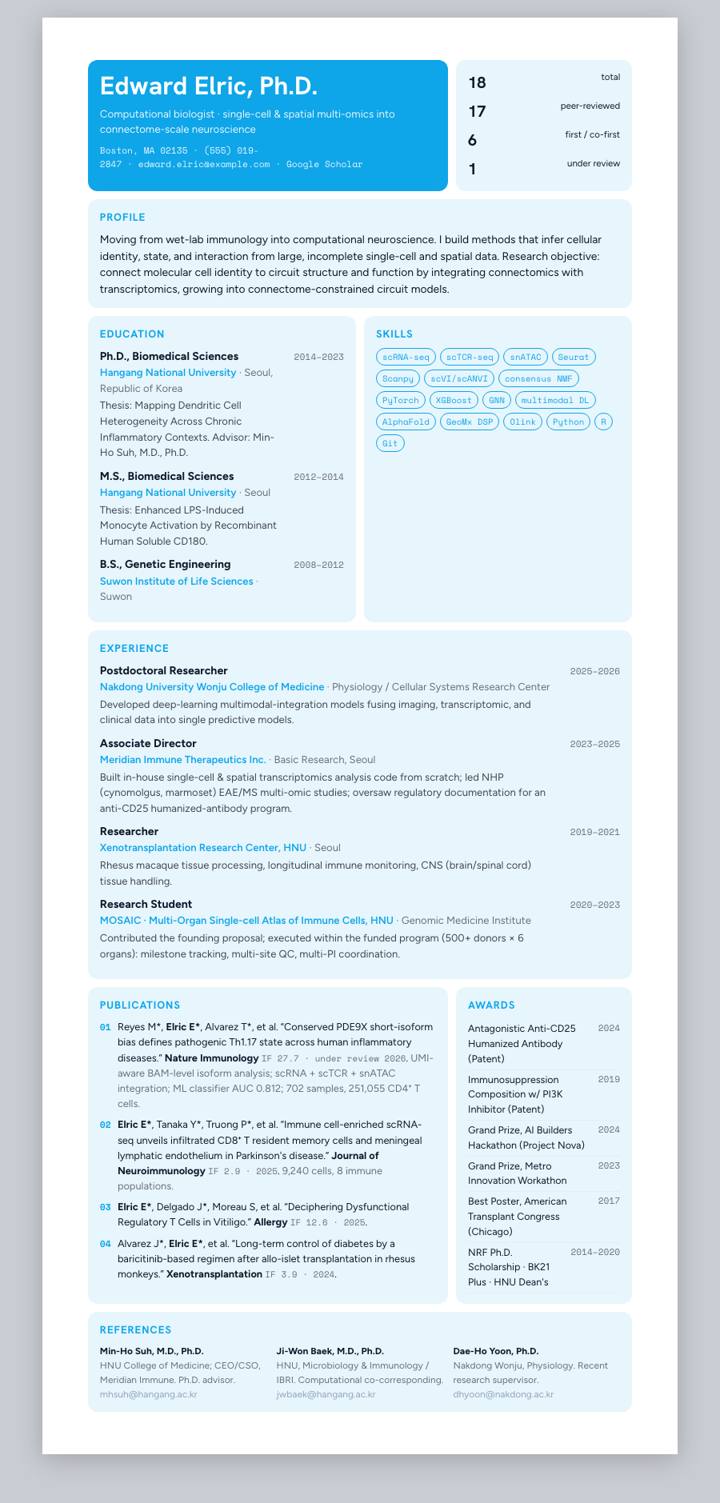 Sky Clean Bento CV template preview