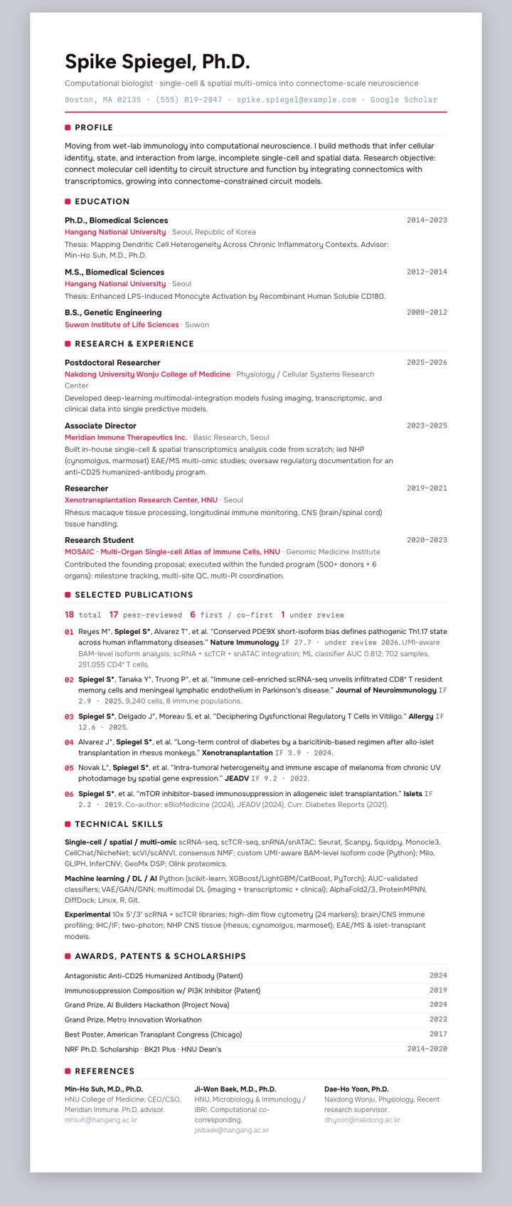 Rose UI Rule CV template preview