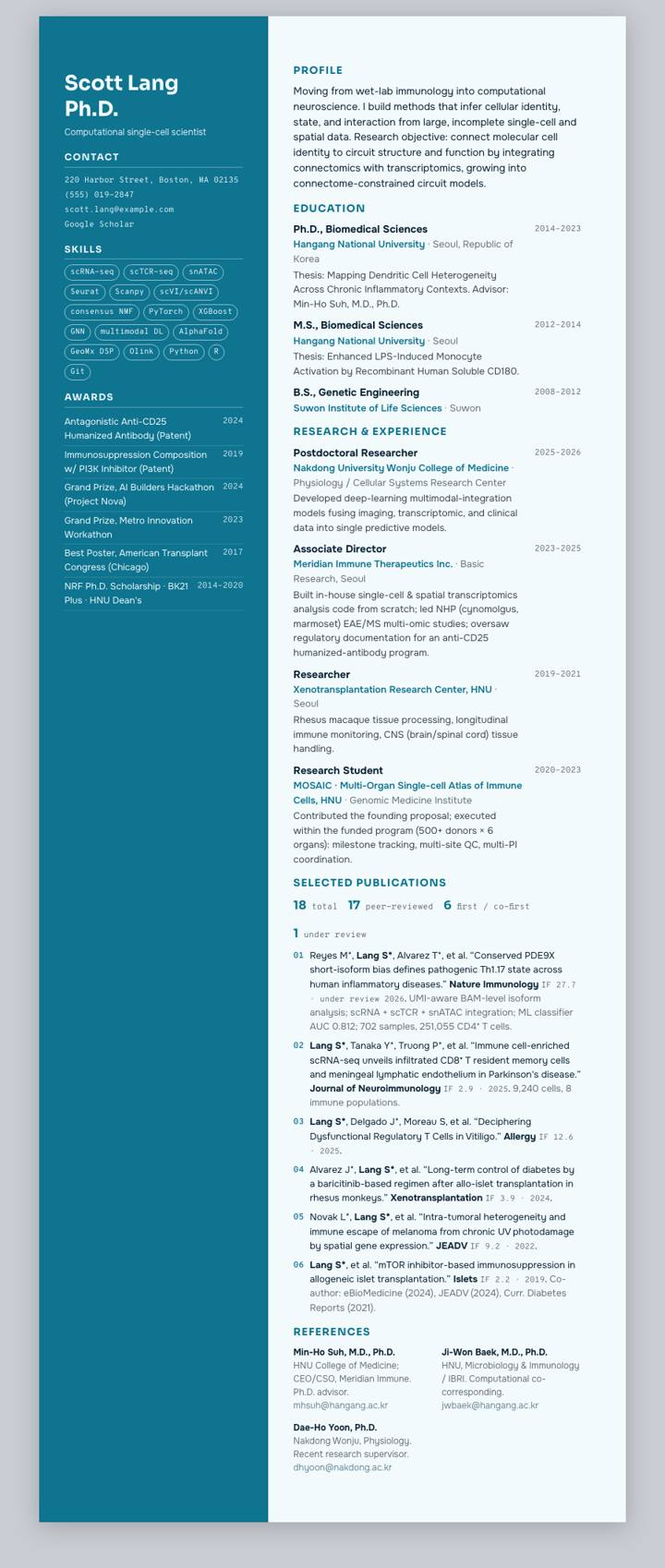 Sea Product Sidebar CV template preview