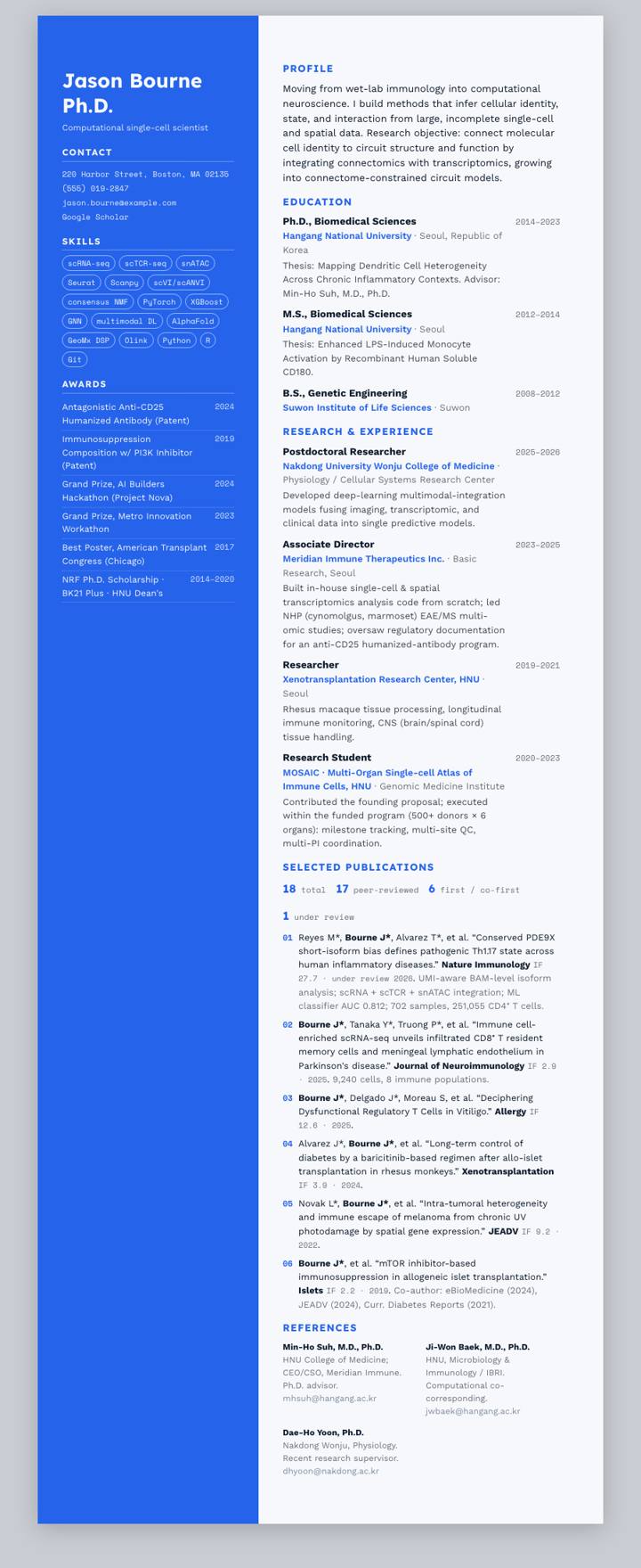 Blue Steel Sidebar CV template preview