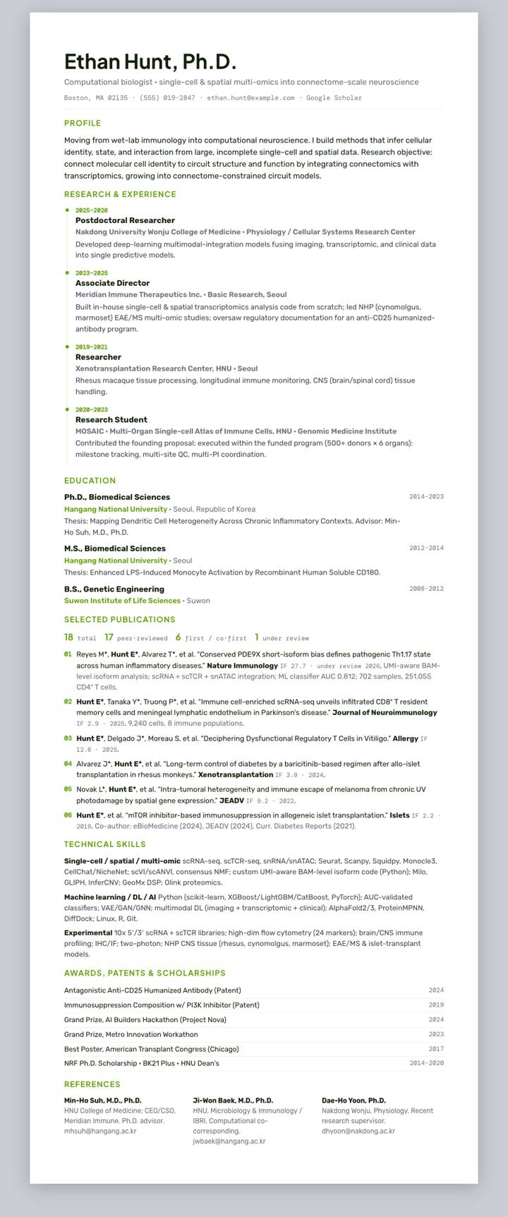 Lime UI Track CV template preview