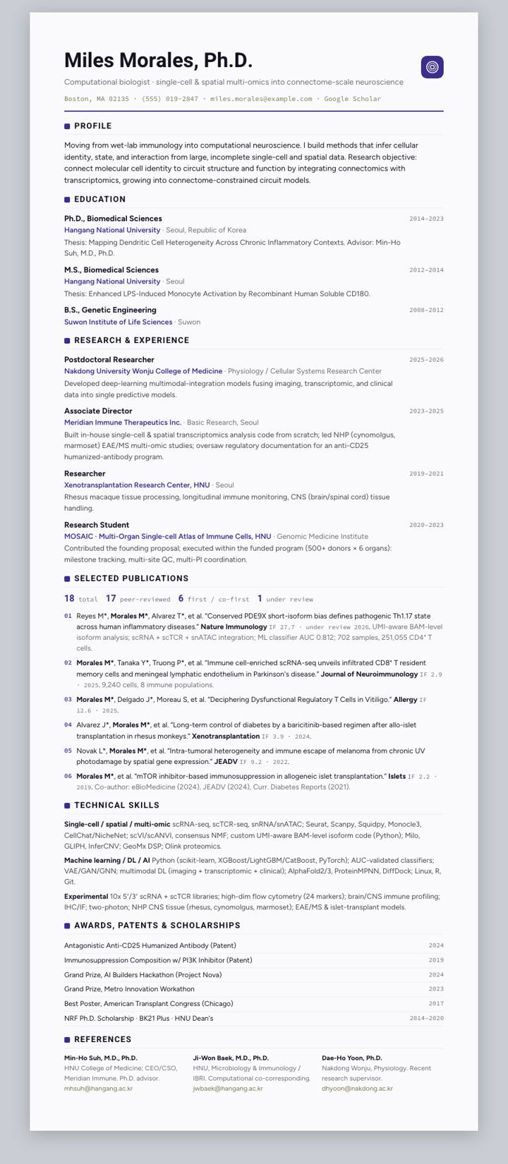 Violet Rule CV template preview