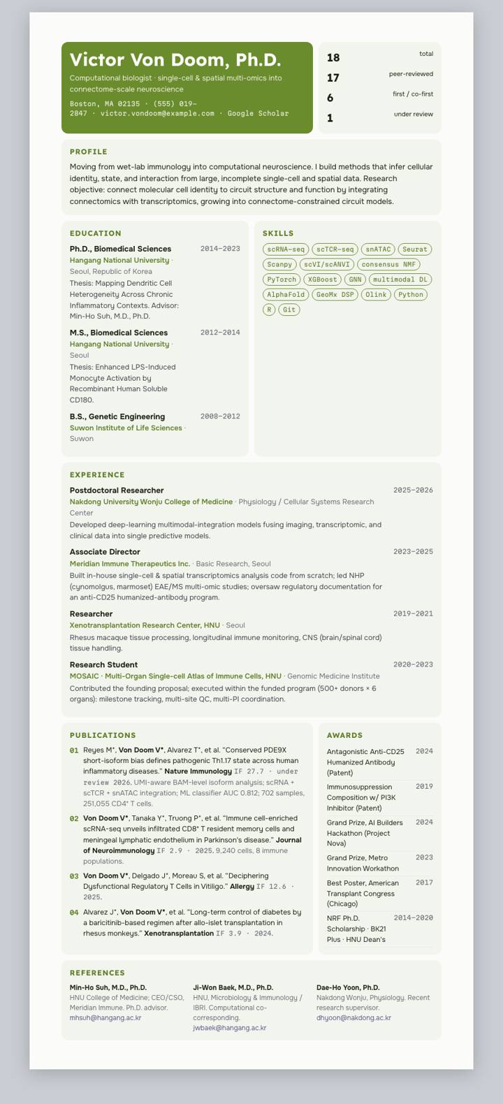 Fern Bento CV template preview