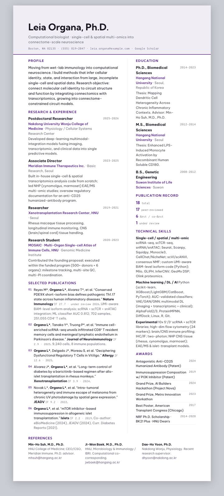 Iris Tint CV template preview