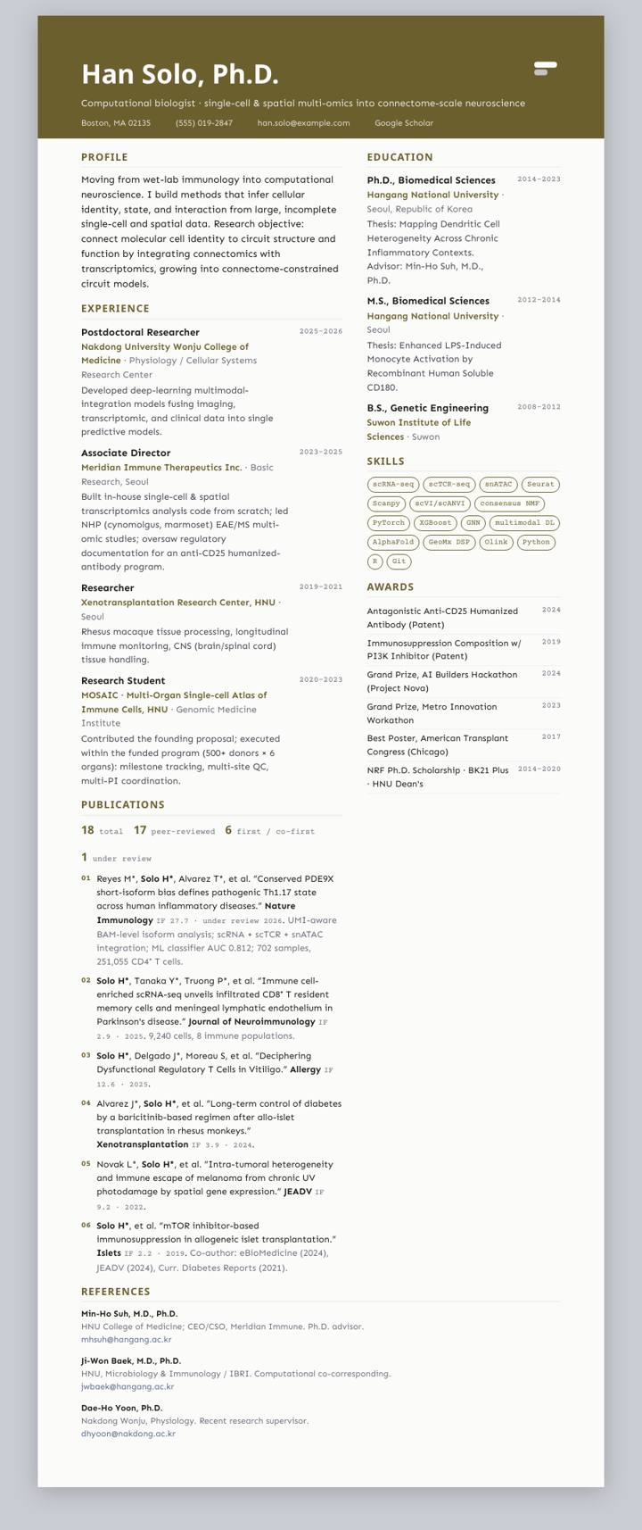 Ochre Banner CV template preview