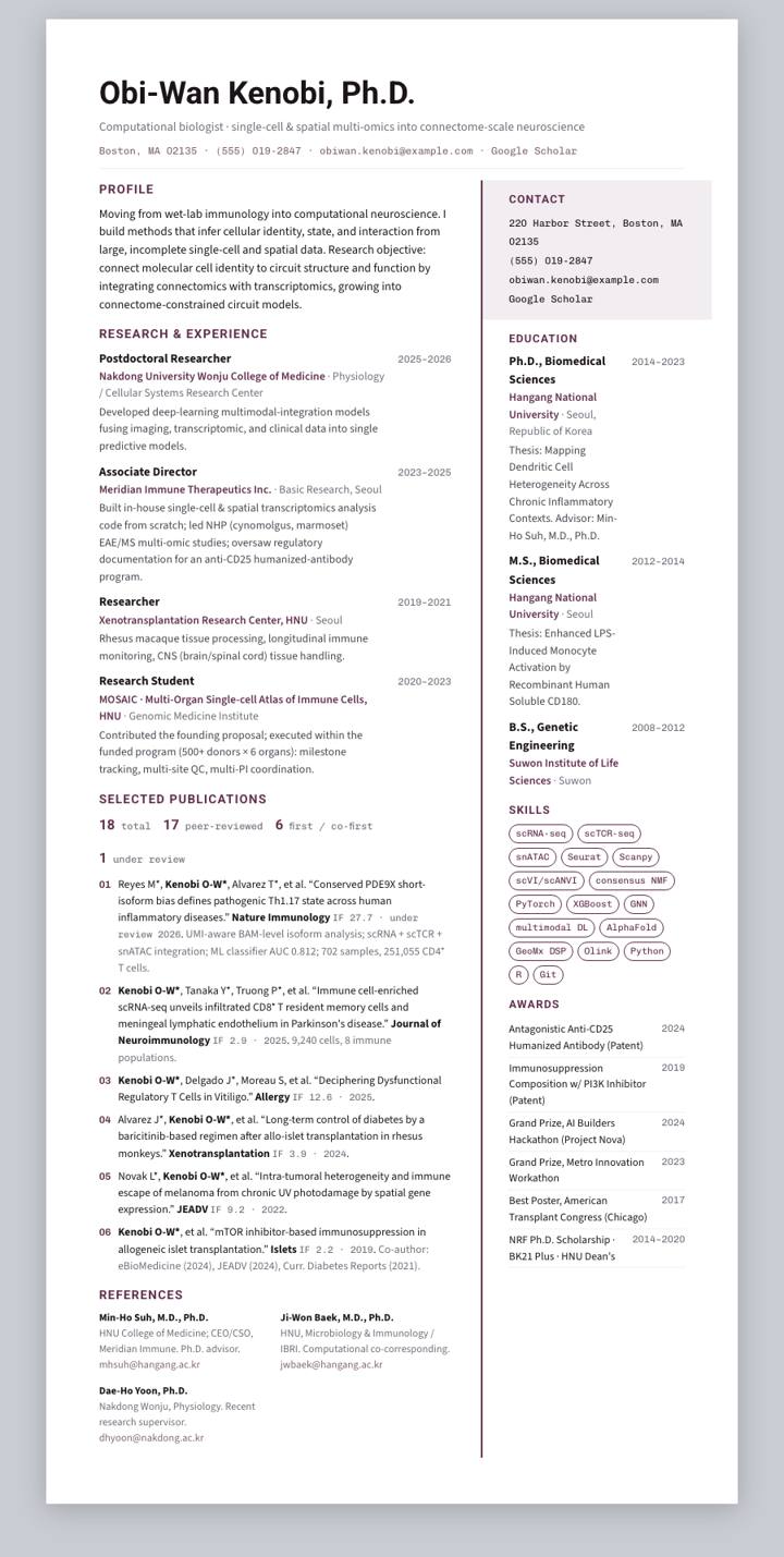 Rose Rail CV template preview