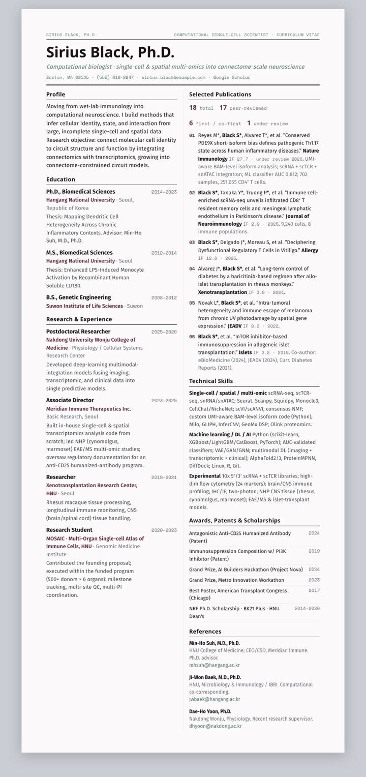 Crimson Broadsheet CV template preview