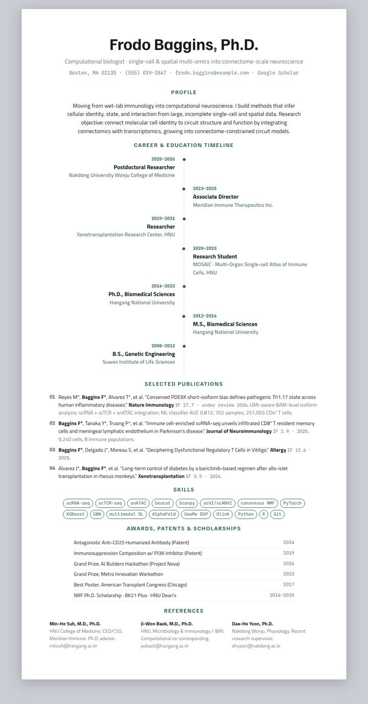 Teal Timeline CV template preview