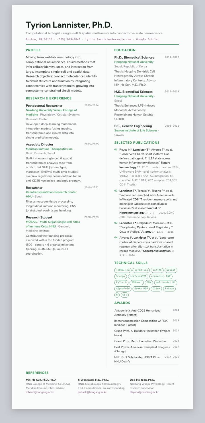 Jade Bicolumn CV template preview