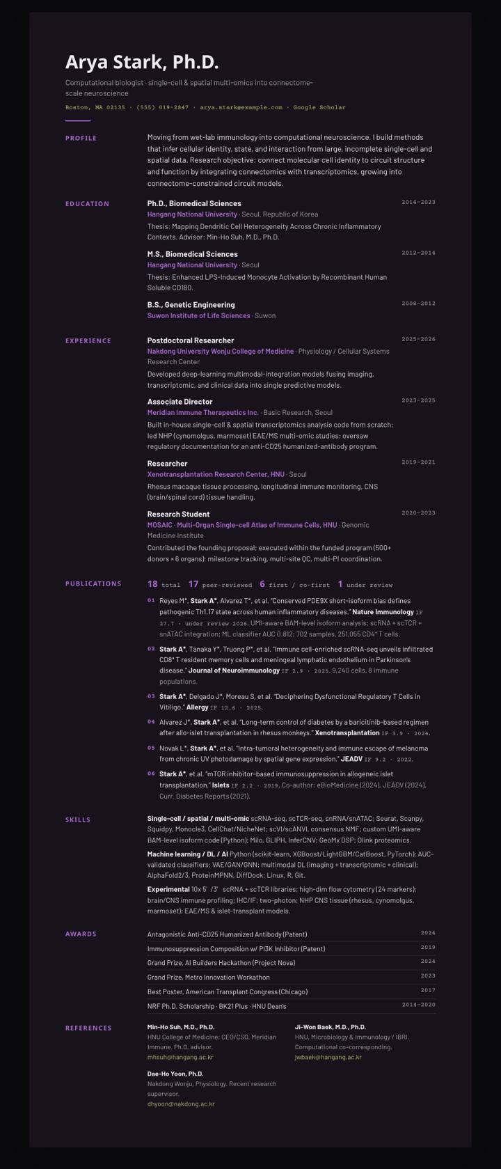 Iris Margin CV template preview