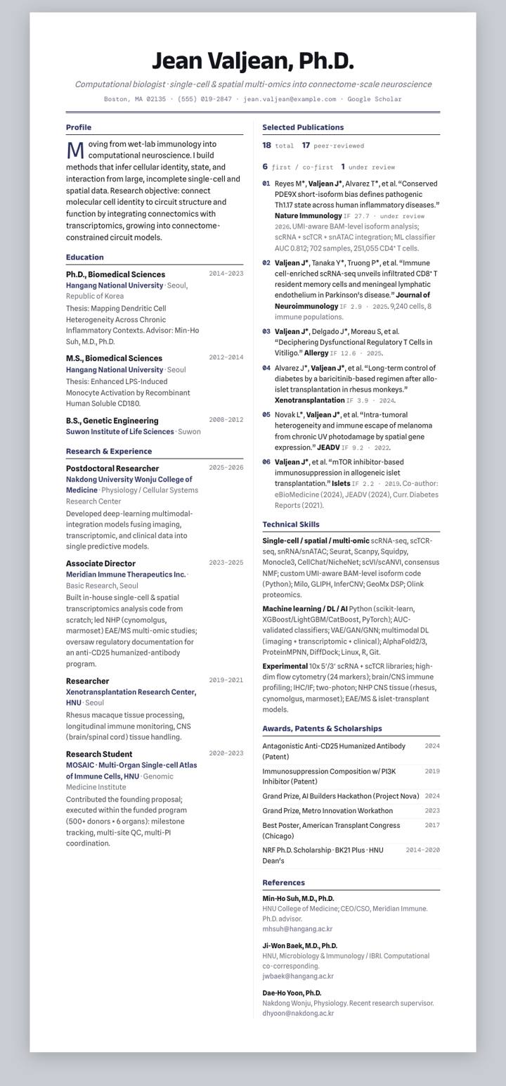 Indigo Editorial CV template preview
