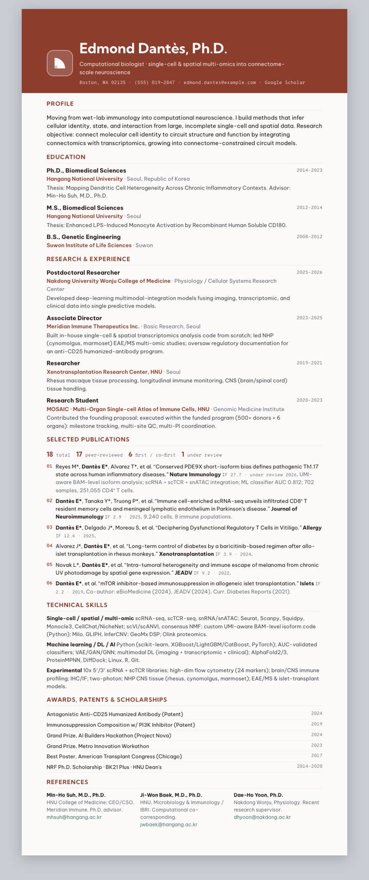 Ember Crest CV template preview