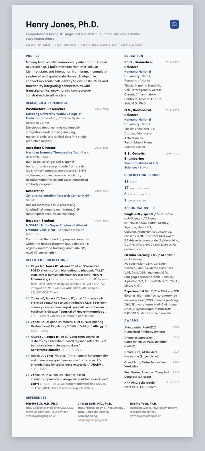Cobalt Tint CV template preview