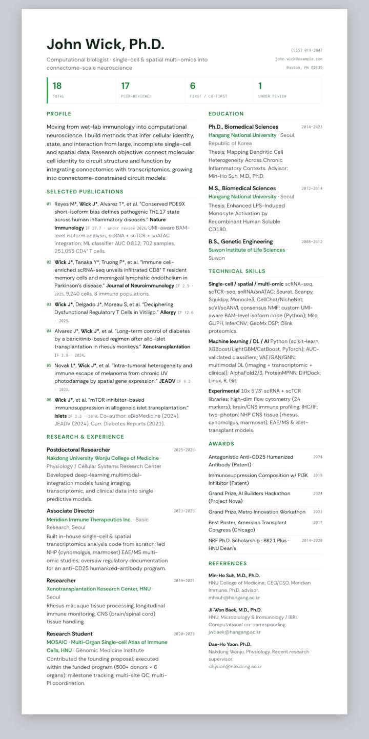 Jade Strip CV template preview