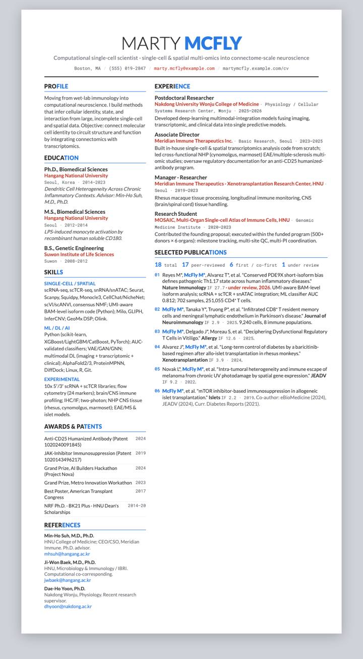 Deedy Resume CV template preview