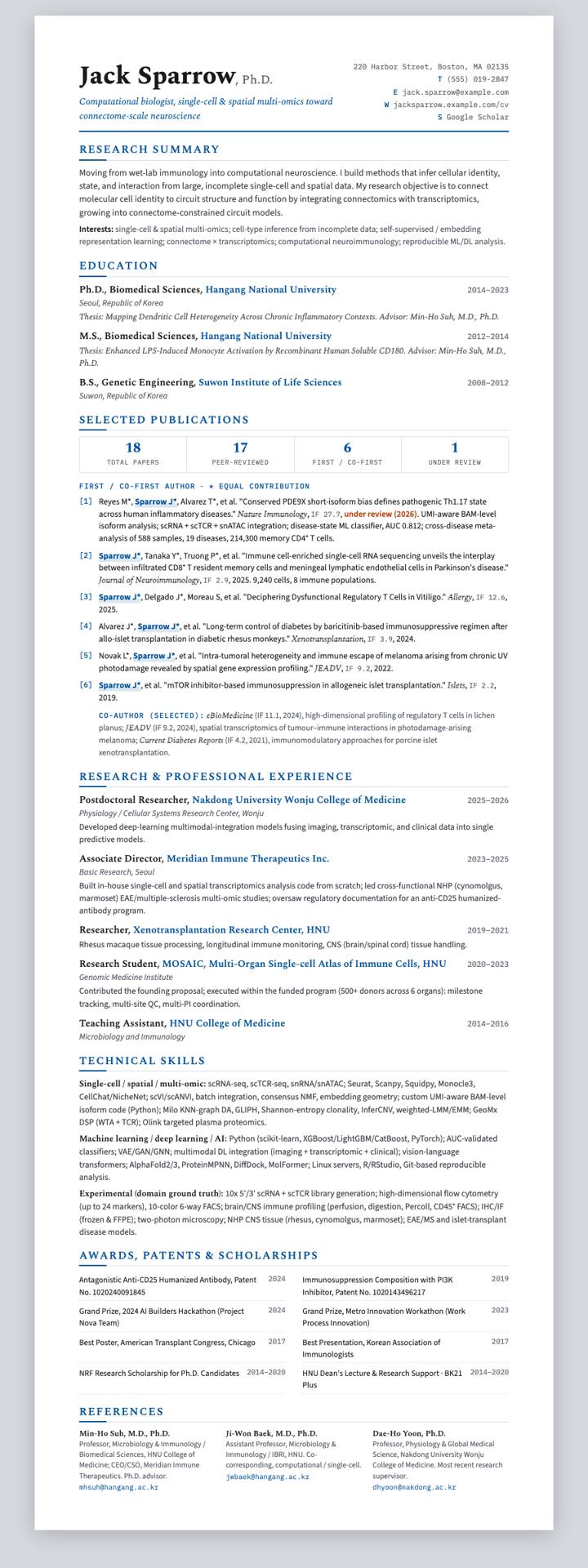 Awesome-PhD-CV CV template preview