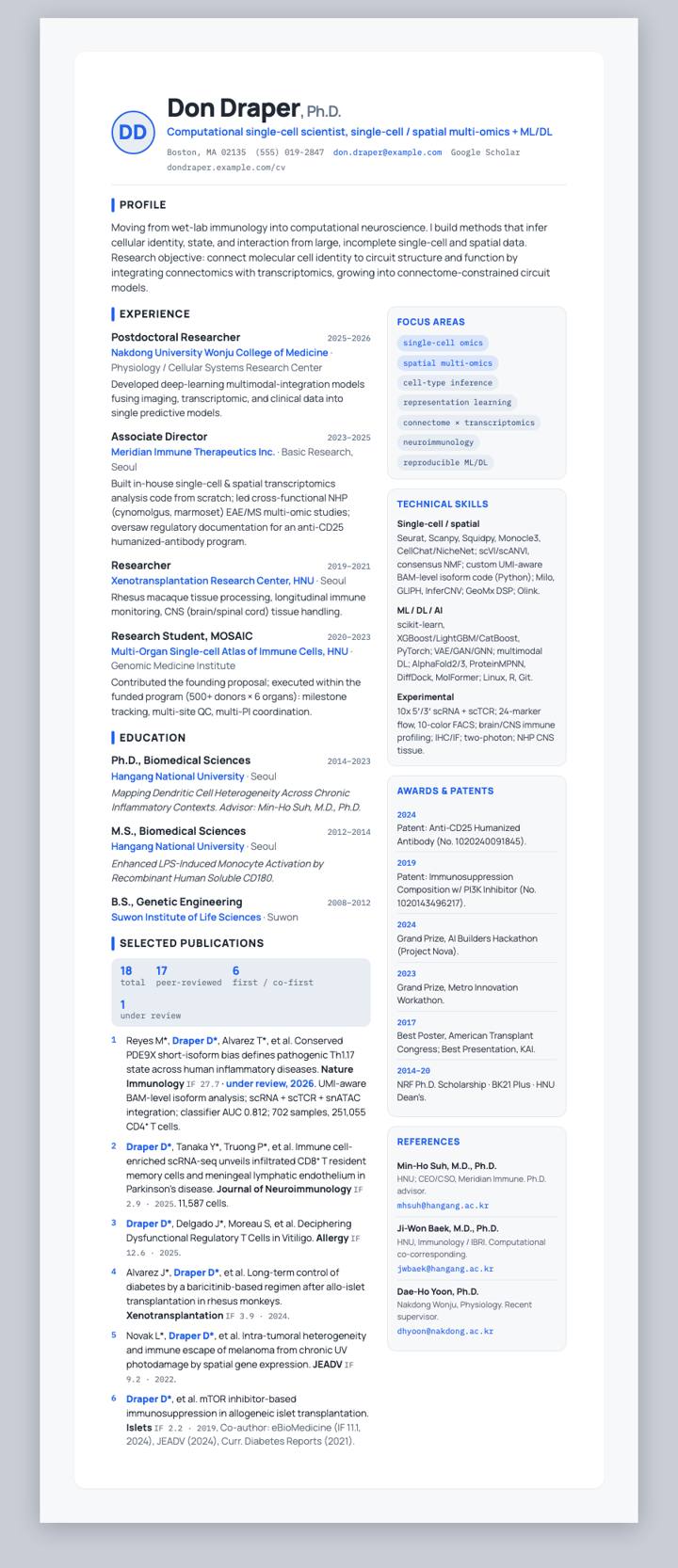 Floating Card Grey CV template preview
