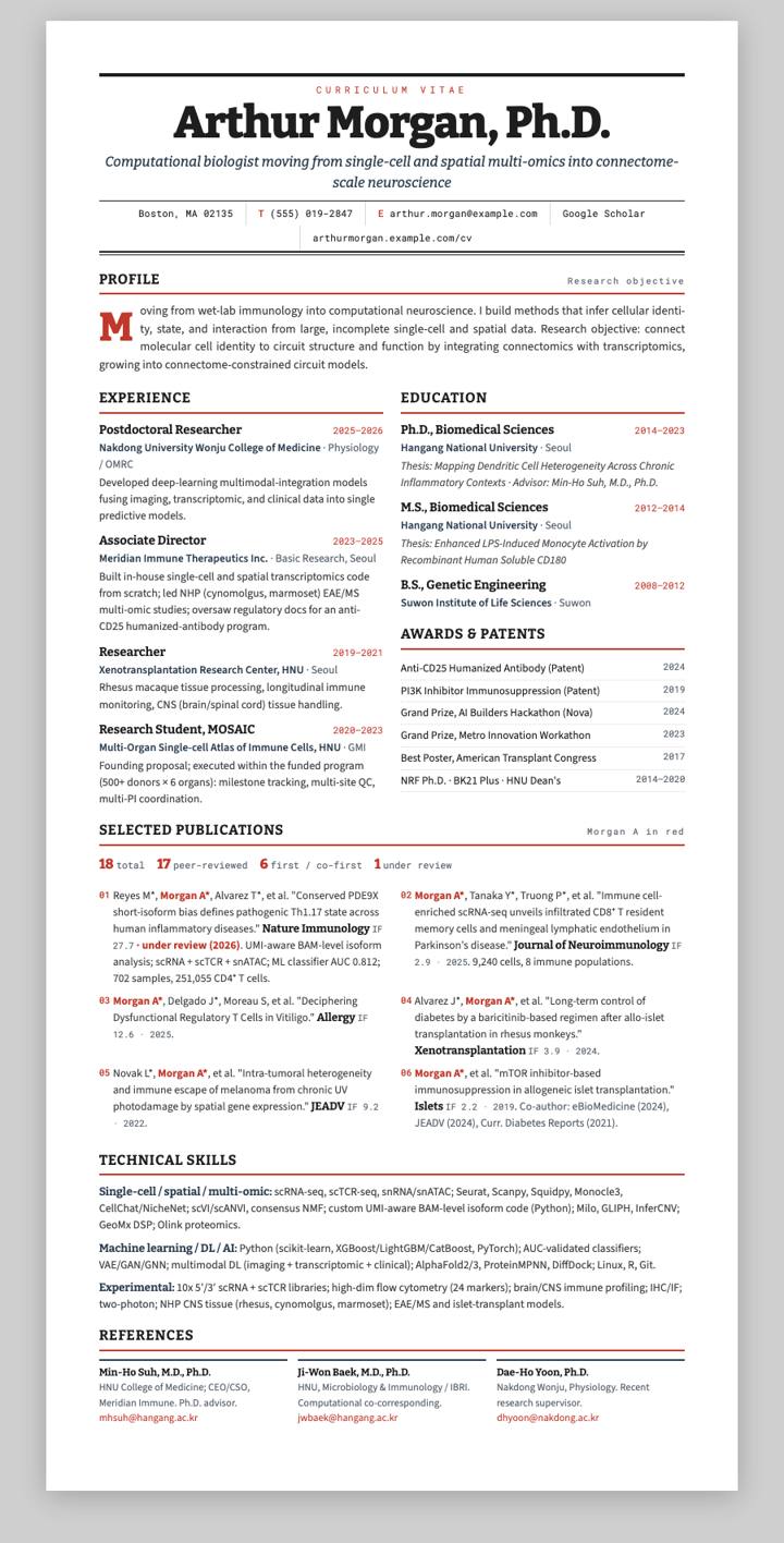 Masthead Drop Cap CV template preview