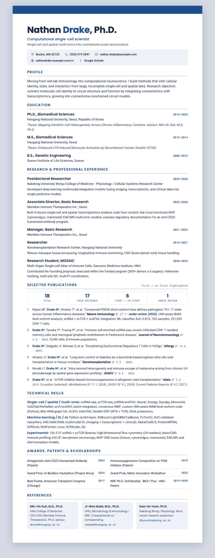 Navy Bar Icon Strip CV template preview