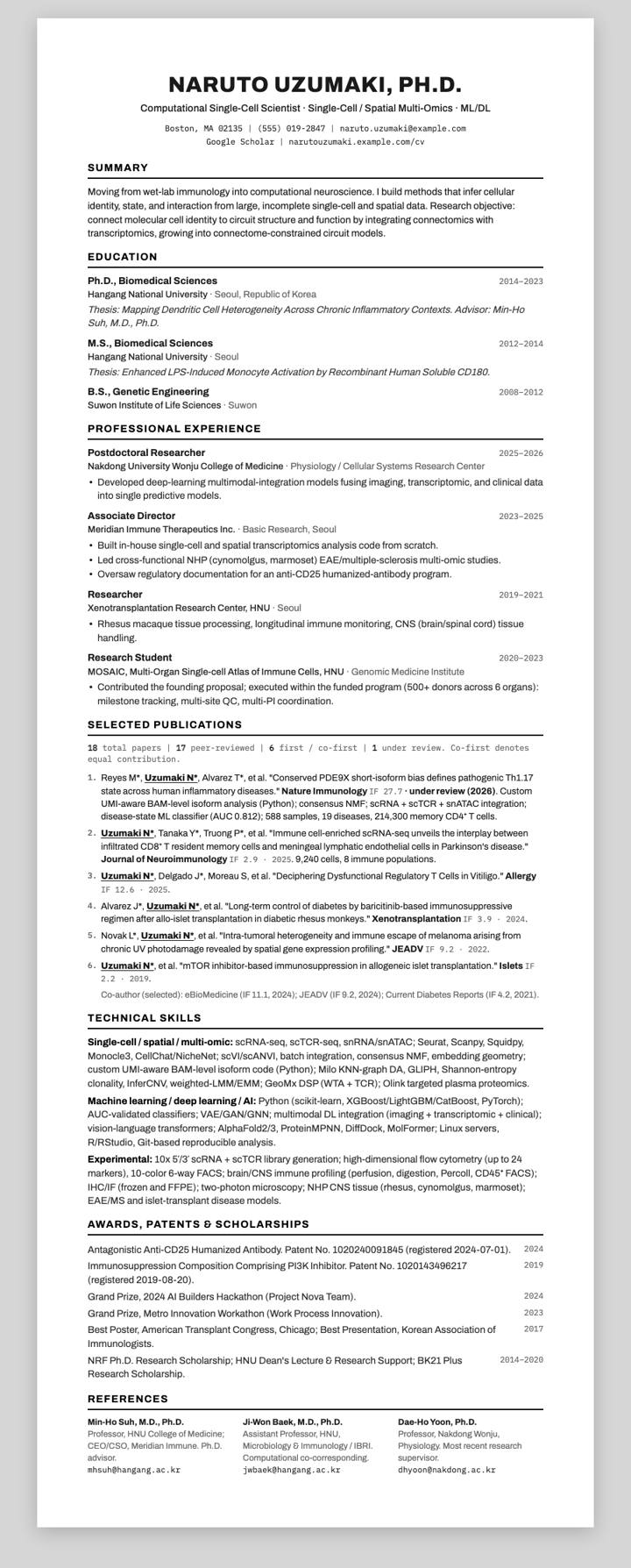 ATS Plain Caps CV template preview