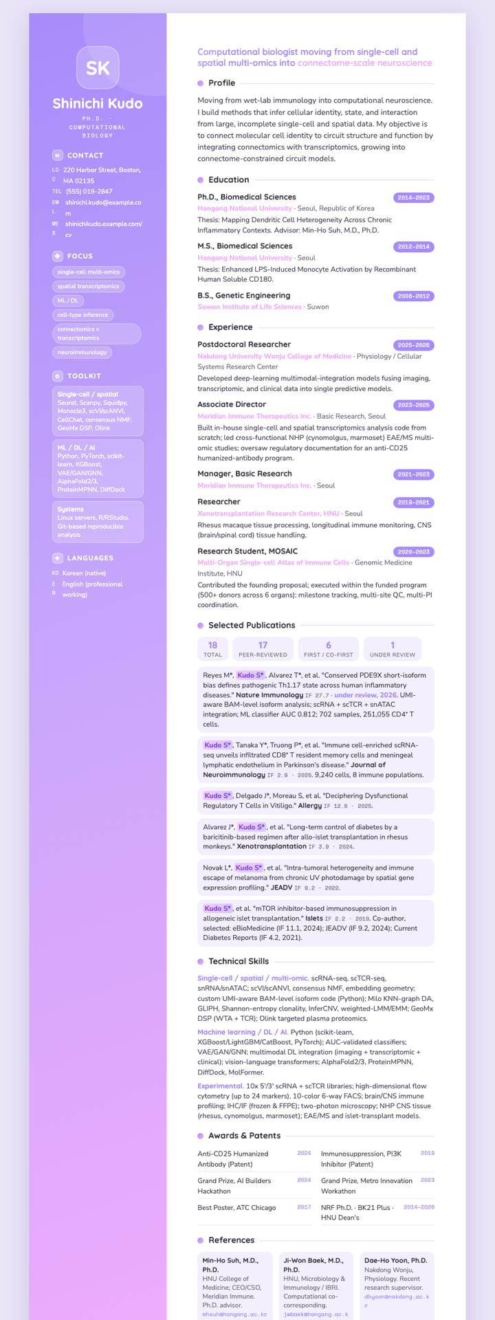 Pastel Gradient Sidebar CV template preview