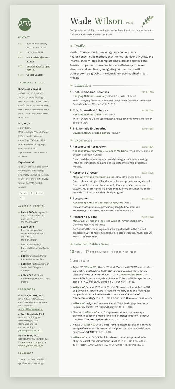 Botanical Accent CV template preview