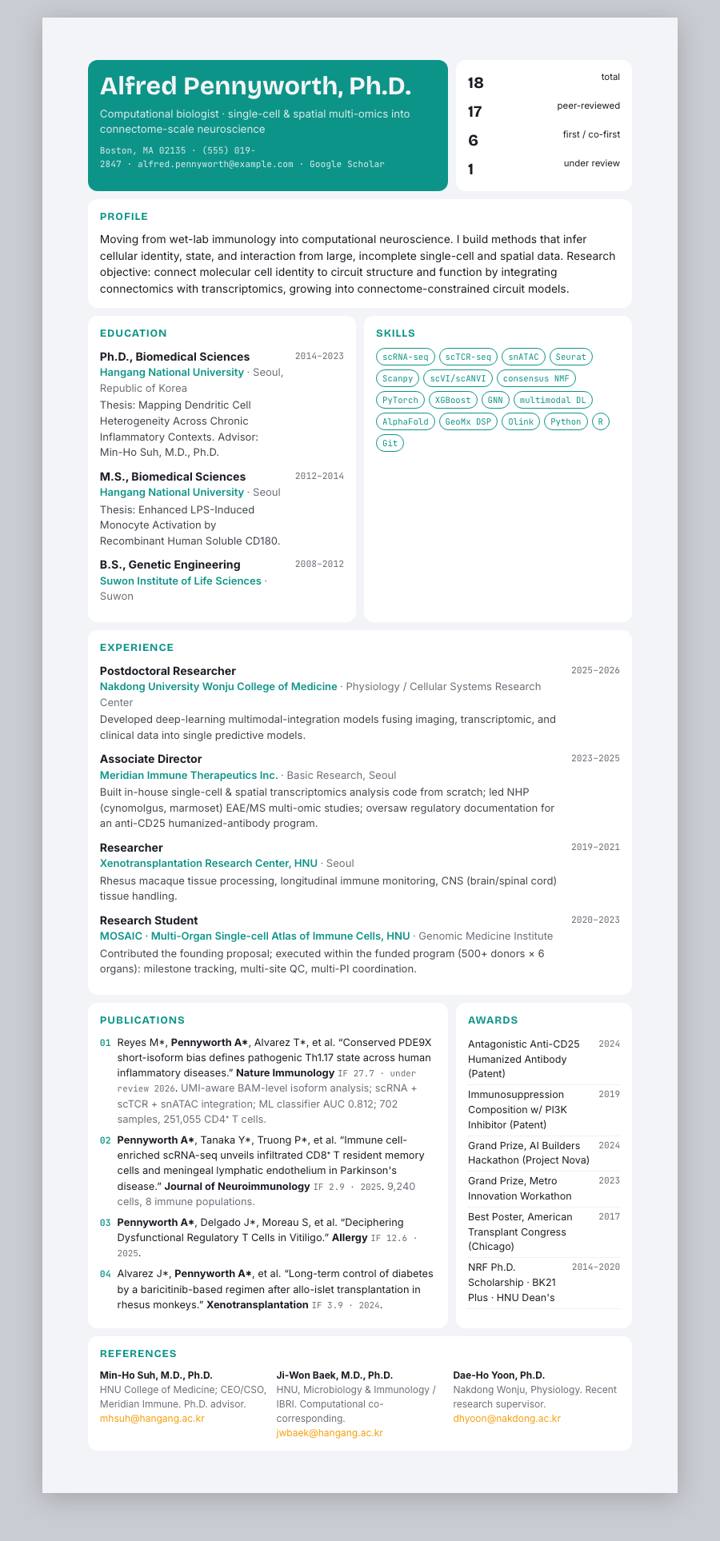 Bricolage Bento CV template preview