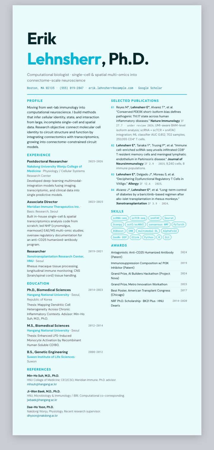 Aqua Poster Poster CV template preview