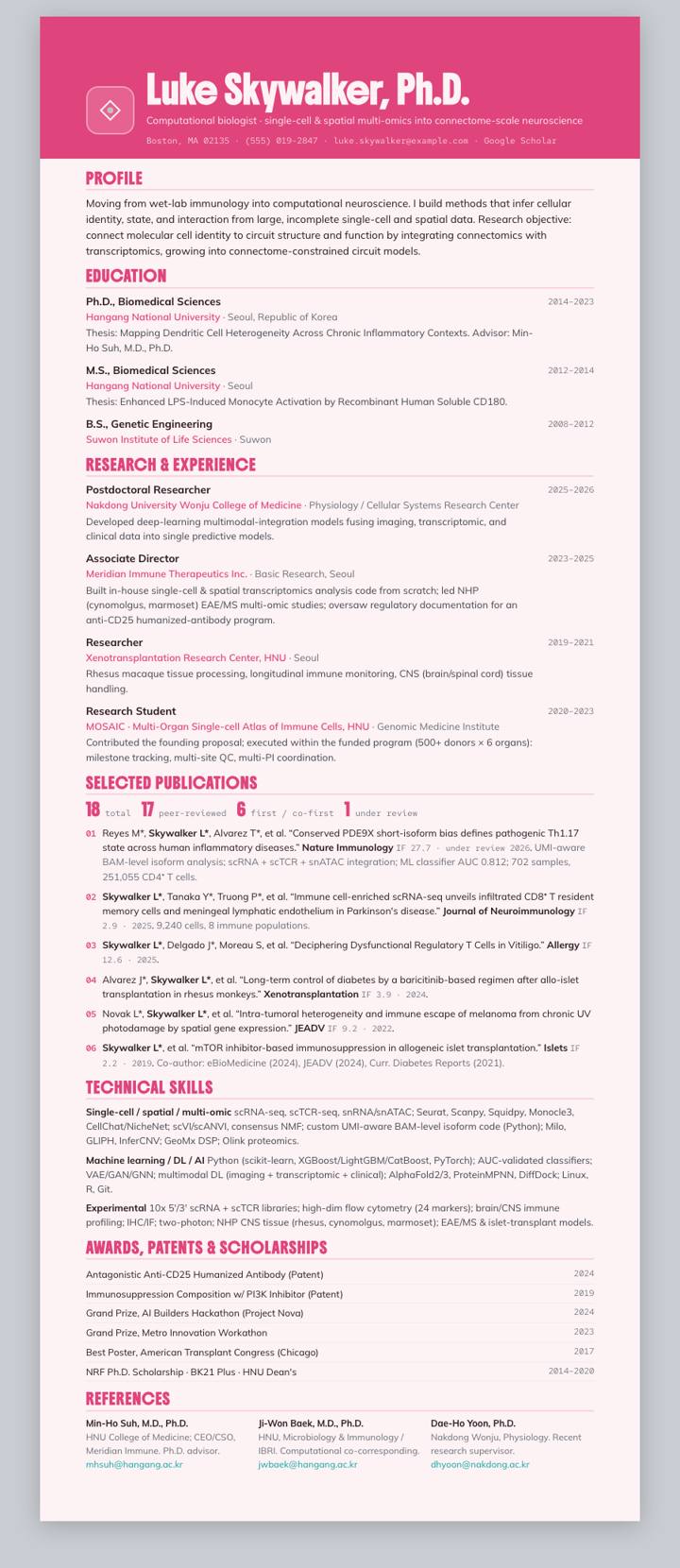 Blush Bento Crest CV template preview