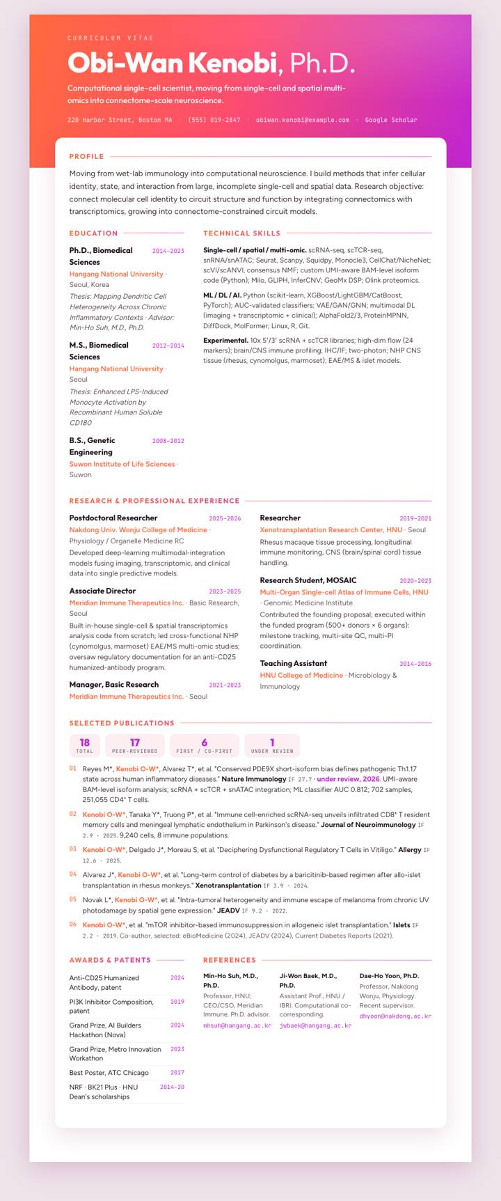Sunset Gradient CV template preview