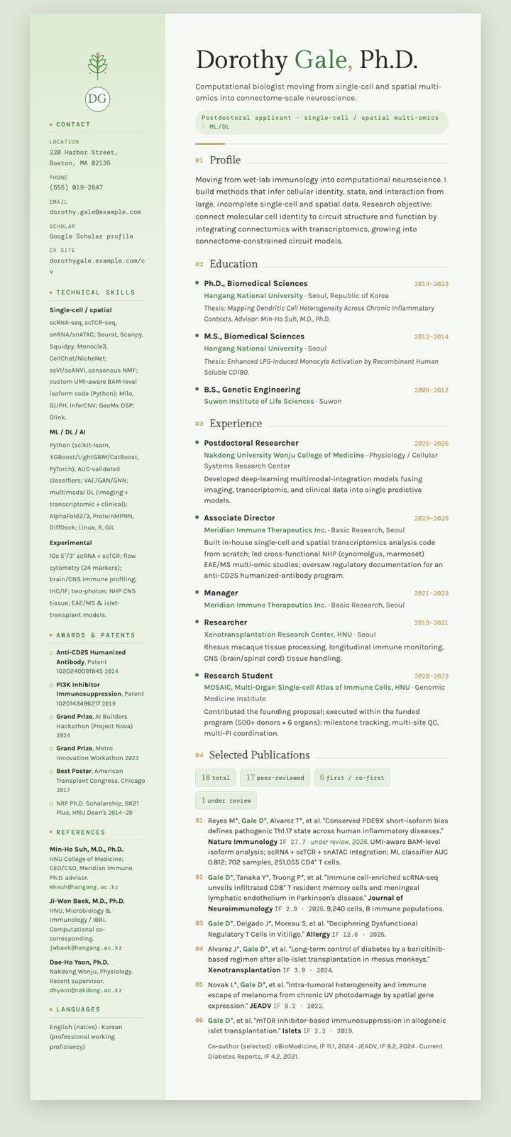 Botanic Sensory CV template preview