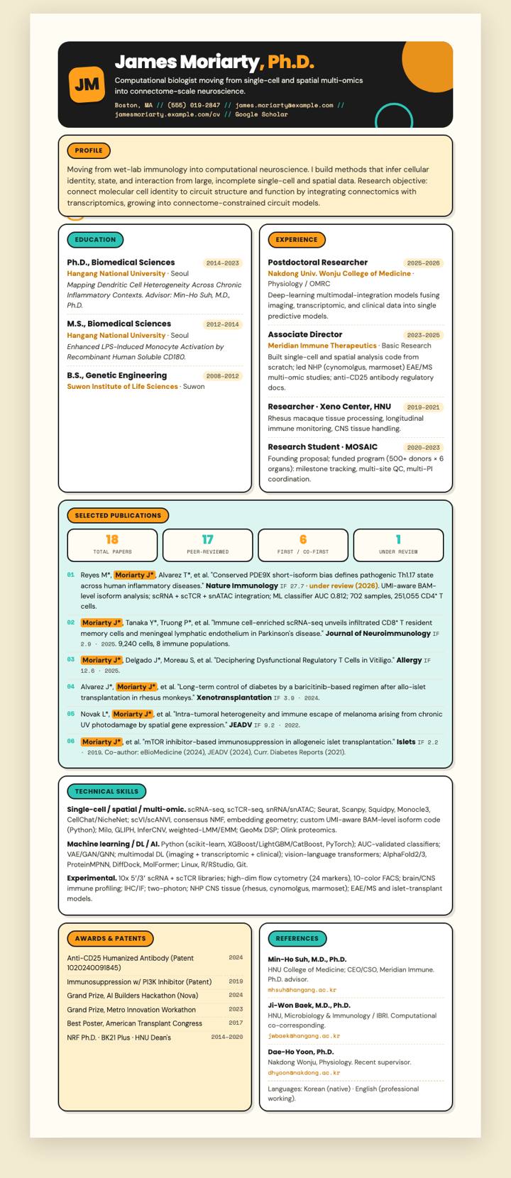 Marigold Memphis CV template preview