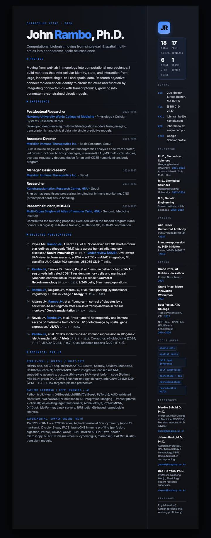 Carbon Cobalt CV template preview