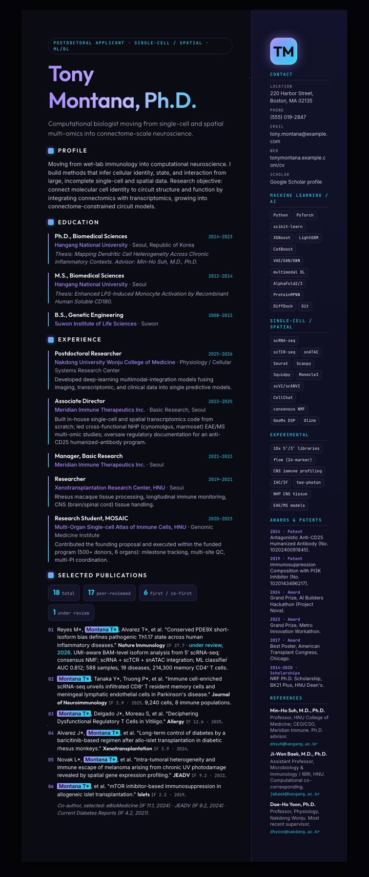 Cosmic Latte CV template preview