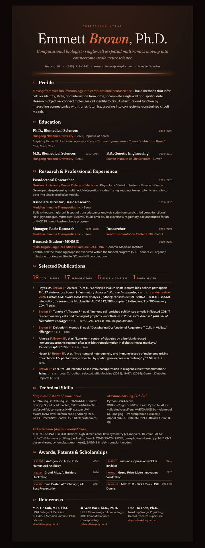 Ember Dark Serif CV template preview