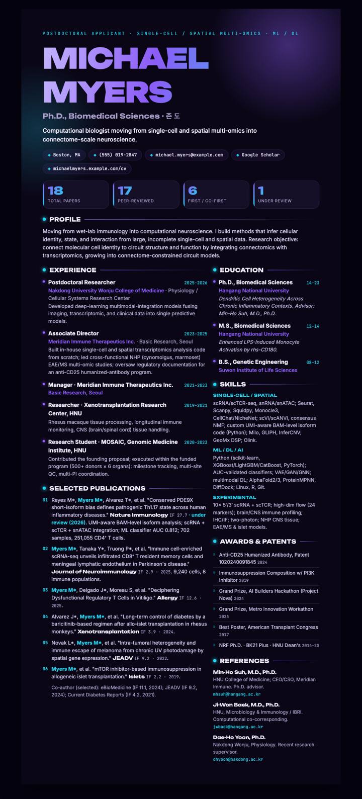Ultraviolet Hero CV template preview