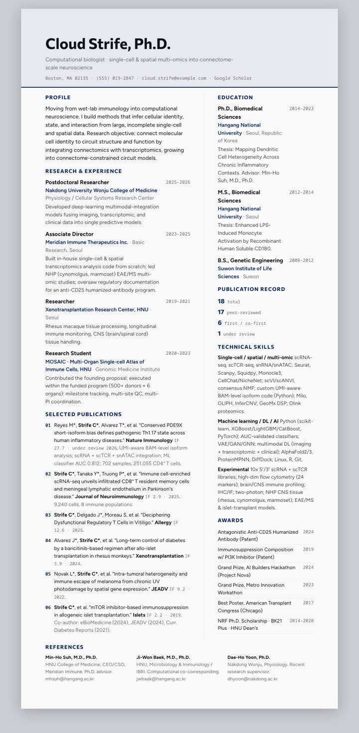 Rice CV template preview