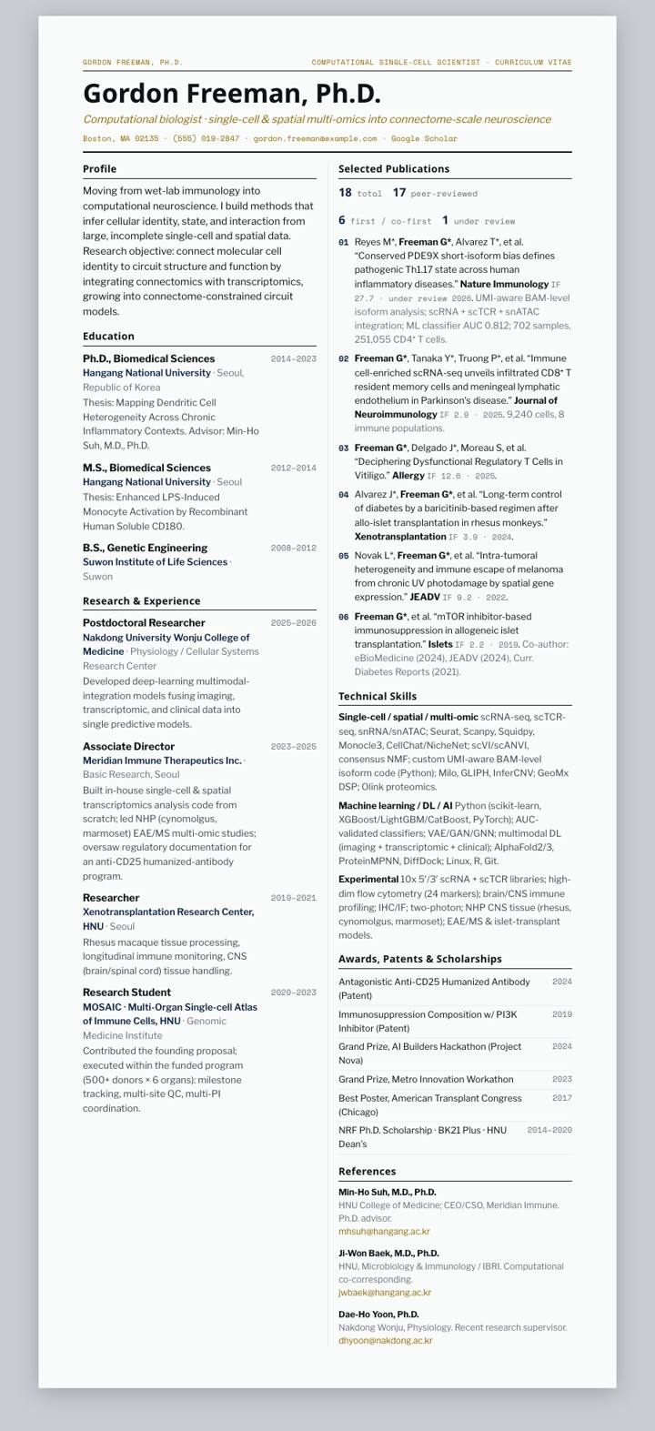 Notre Dame CV template preview