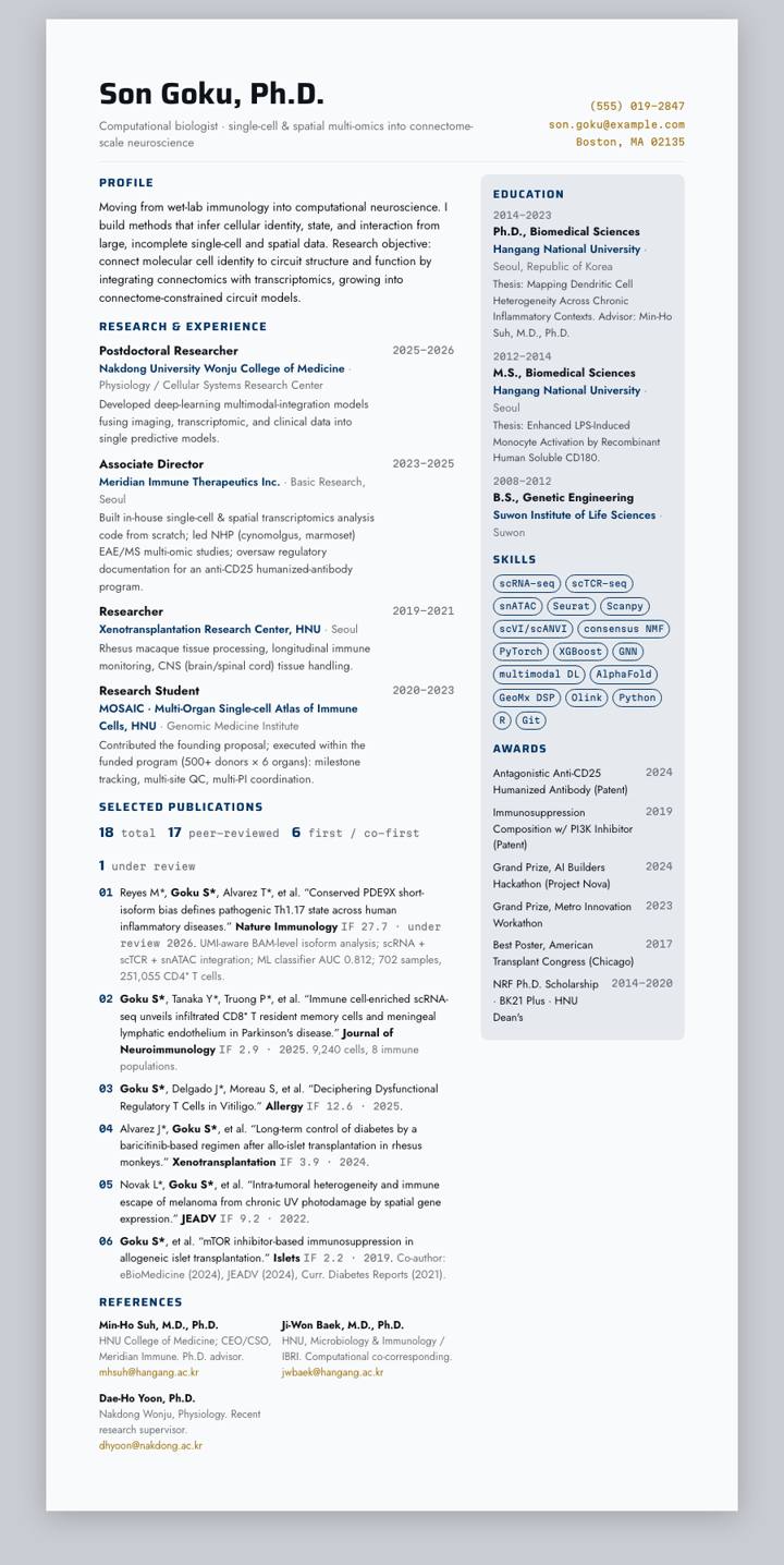UC Berkeley CV template preview