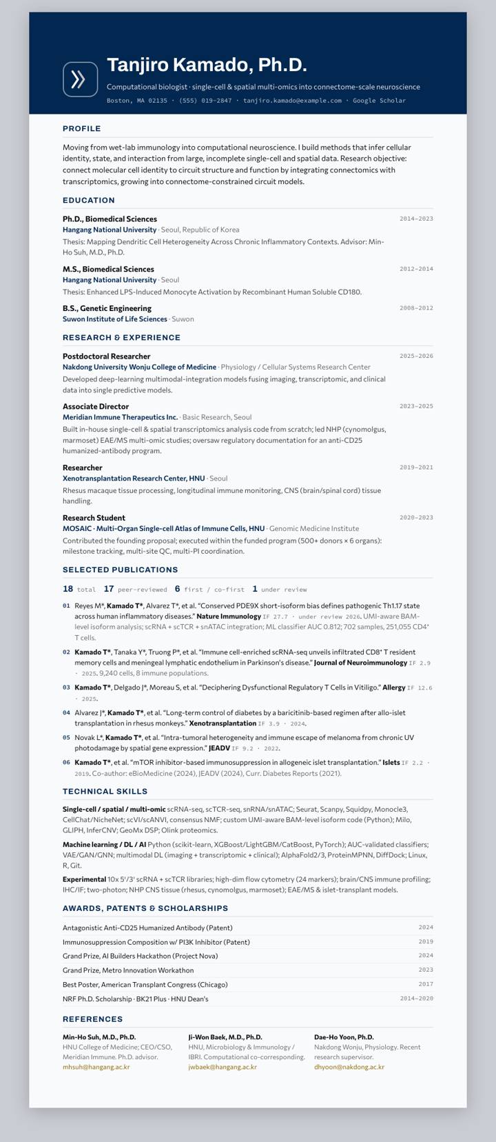 UC Davis CV template preview