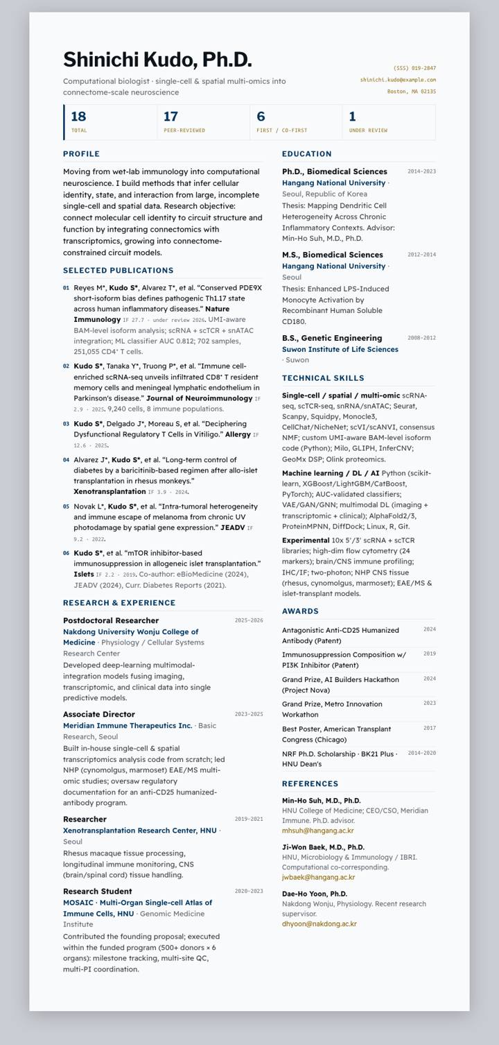 UC Santa Barbara CV template preview