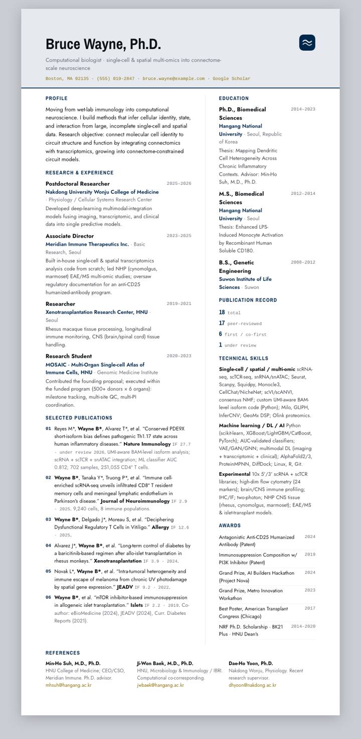 Michigan CV template preview