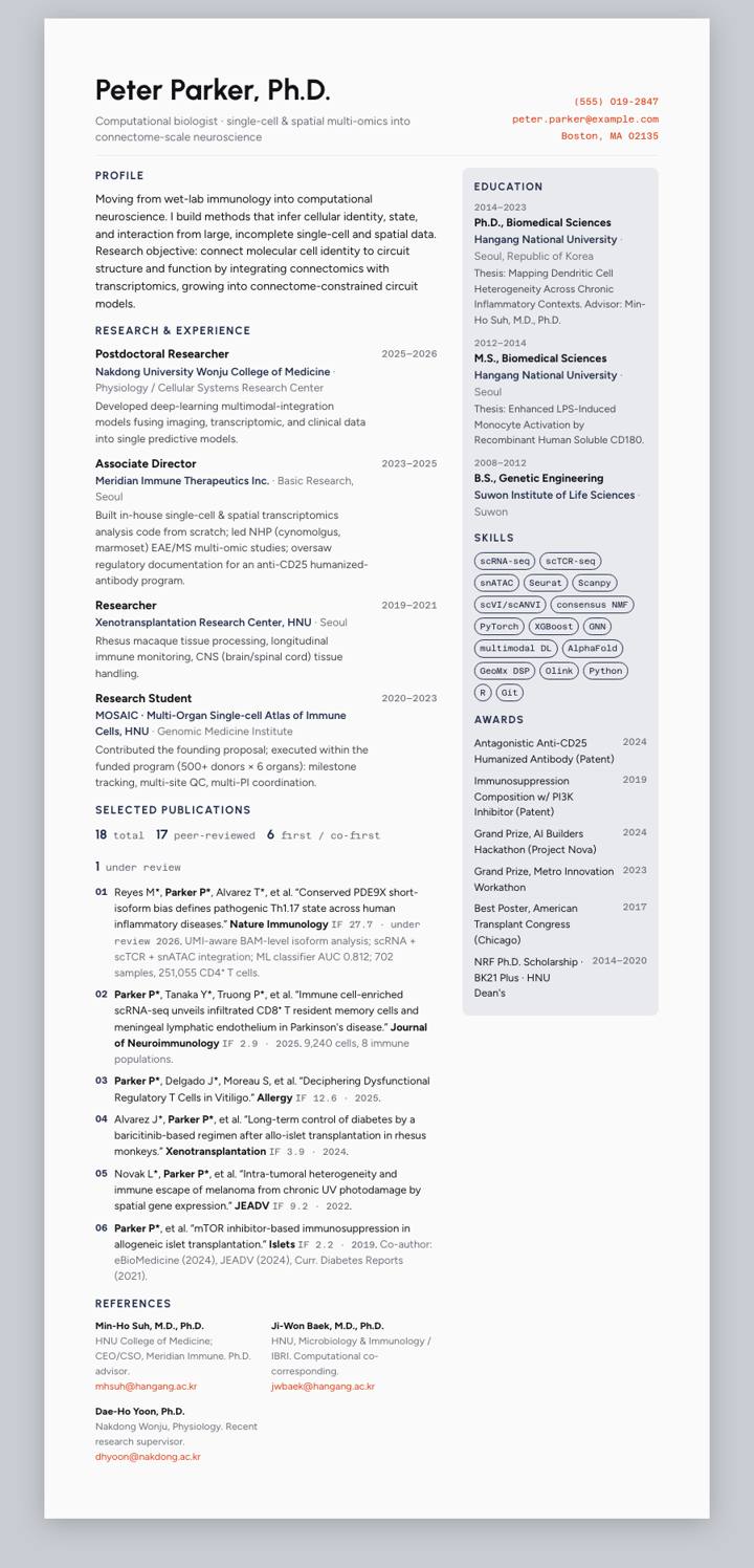 Virginia CV template preview