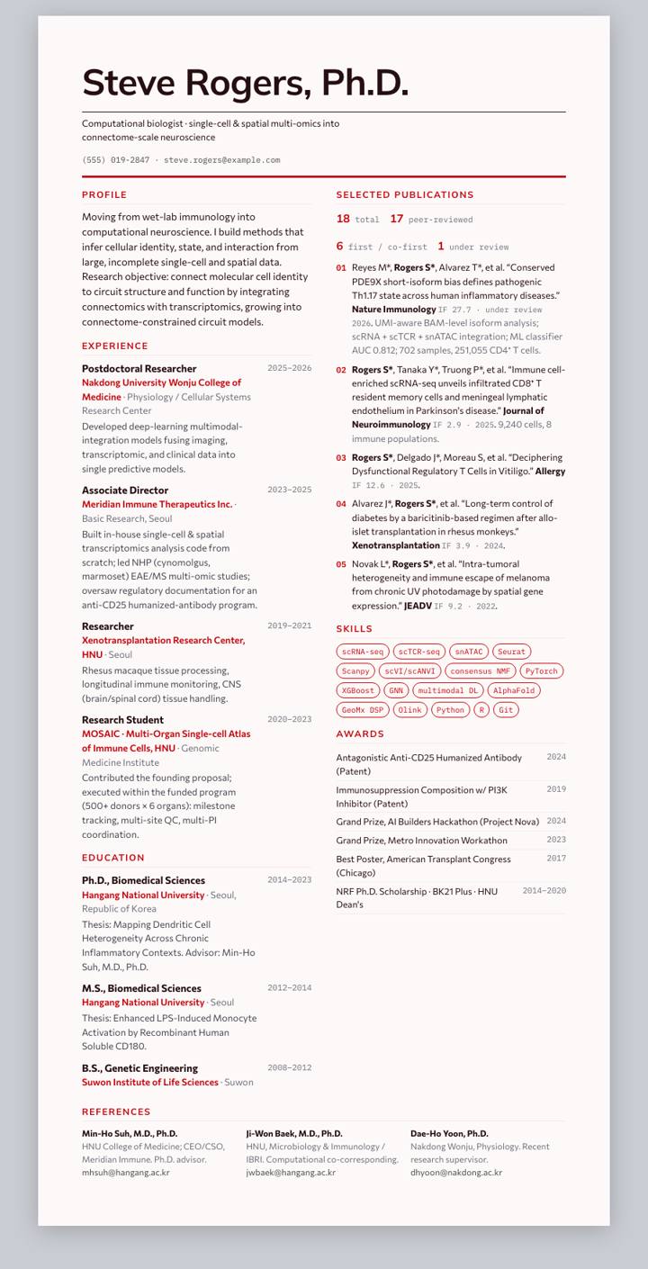Wisconsin CV template preview