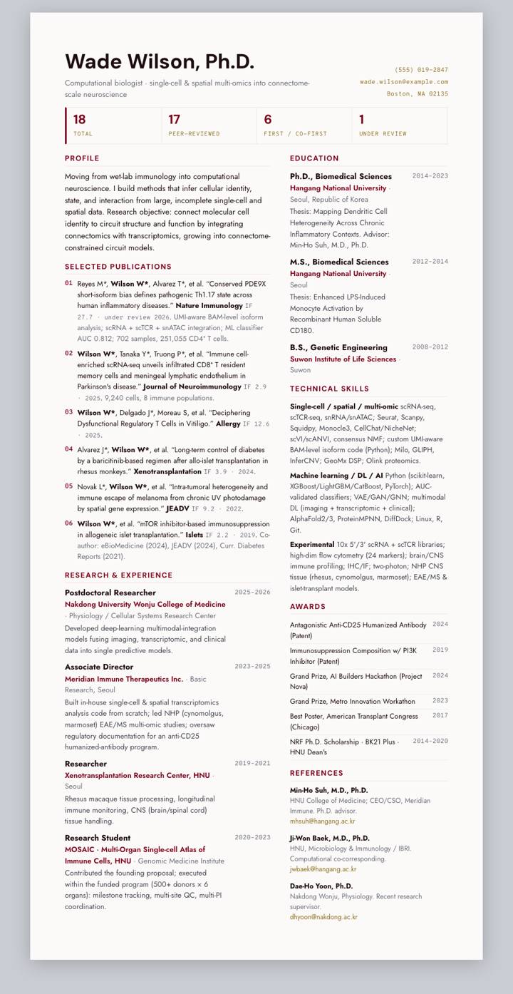 Minnesota CV template preview